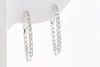 EARRINGS - 14K White Gold 3cttw Diamond Oval In-and-Out Hinged Hoop Earrings