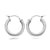 Medium Twisted Hoop Earrings 14K White Gold 3x17mm