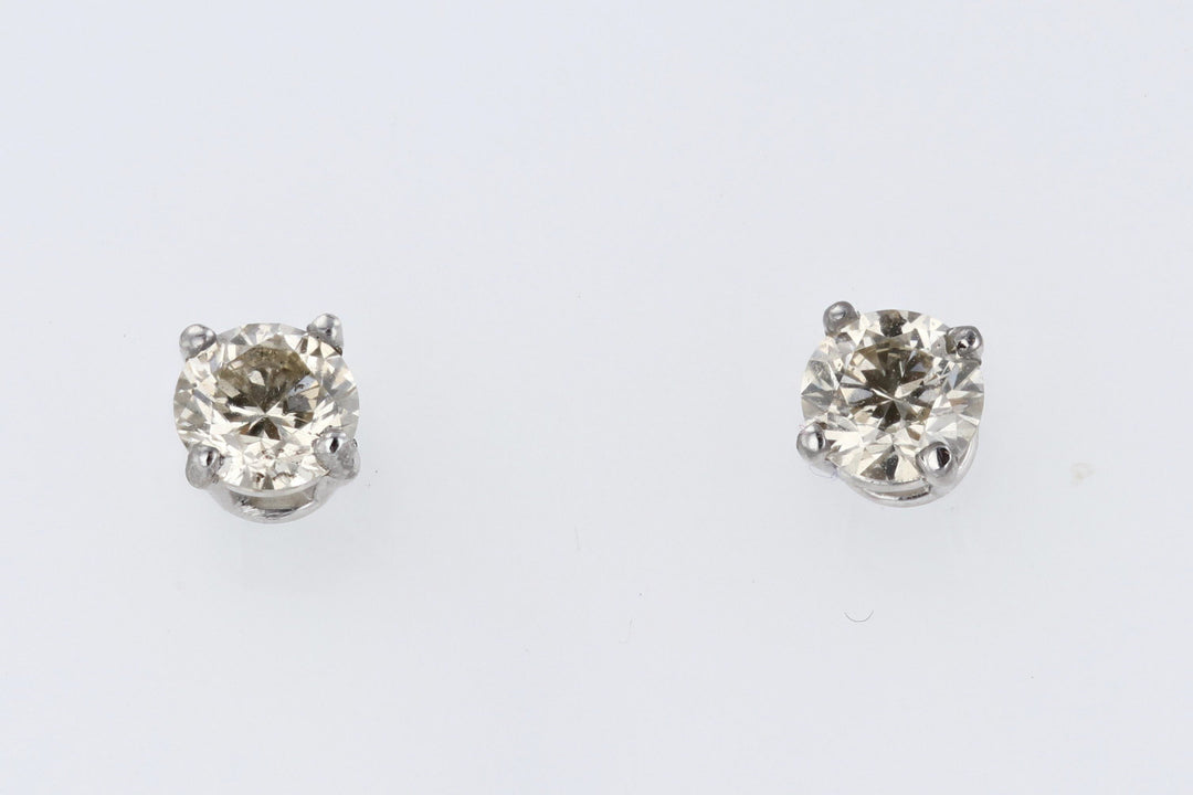 EARRINGS - 14K White Gold .50cttw Round Diamond Stud Earrings