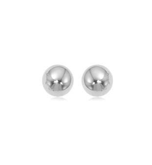 EARRINGS - 14K White Gold 6mm Ball Post Earrings.