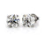 Round Diamond Stud Earrings .75 Cttw 14K White Gold