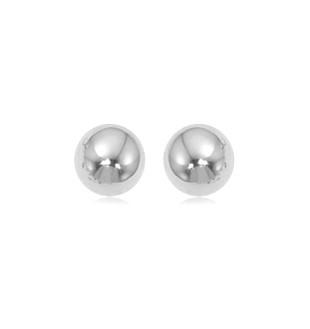 EARRINGS - 14K White Gold 7mm Ball Post Earrings.
