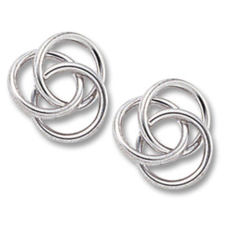 Love Knot Stud Earrings 14K White Gold | Mullen Jewelers