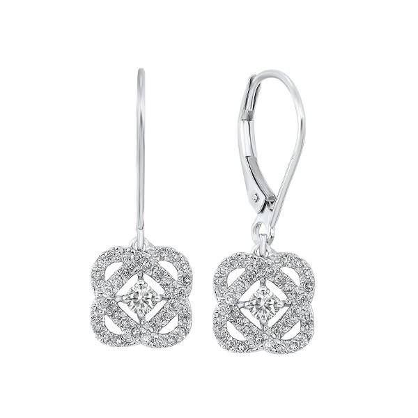 Love's Crossing Diamond Drop Earring 1/4 Cttw 14K White Gold