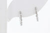 EARRINGS - 14K White Gold Marquise Eternity Round Diamond Huggie Earrings