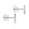 Offset X Style Pave Diamond Stud Earrings 14K White Gold