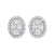 Starbright Diamond Oval Halo Cluster Stud Earrings