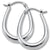 U-Shape Hoop Earrings 14K White Gold