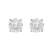 EARRINGS - 14K White Gold Uni 1/2cttw Round Cluster Diamond Stud Earrings