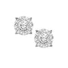Round Cluster Diamond Stud Earrings 1/4 Cttw 14K White Gold