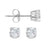 White Topaz Birthstone Stud Earrings 14K White Gold 3mm