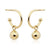 Hoop Earrings With Yellow Gold Ball 14K Yellow Gold