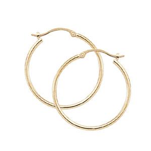 EARRINGS - 14K Yellow Gold 20mm Small Hoop Earrings.