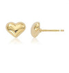 EARRINGS - 14K Yellow Gold 8mm Puffed Heart Shaped Post Earrings