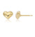 Puffed Heart Shaped Post Earrings 14K Yellow Gold 8mm