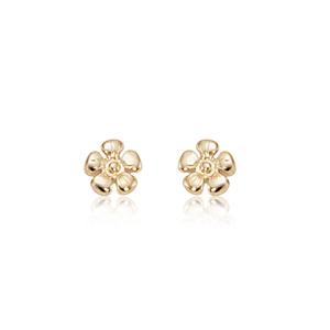 EARRINGS - 14K Yellow Gold Daisy Flower Stud Earrings