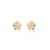 Daisy Flower Stud Earrings 14K Yellow Gold