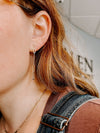 EARRINGS - 14K Yellow Gold Long Thin Dangle Paper Clip Earrings