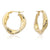 Small Flat Twist Plain Hoop Earrings 14K Yellow Gold