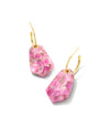 EARRINGS - Ashlyn Gold Statement Huggie Earrings In Bronze Veined Magenta Jade