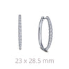 EARRINGS - Lafonn Sterling Silver 1.16cttw Oval Simulated Diamond Hoop Earrings