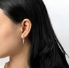 EARRINGS - Lafonn Sterling Silver 1.16cttw Oval Simulated Diamond Hoop Earrings