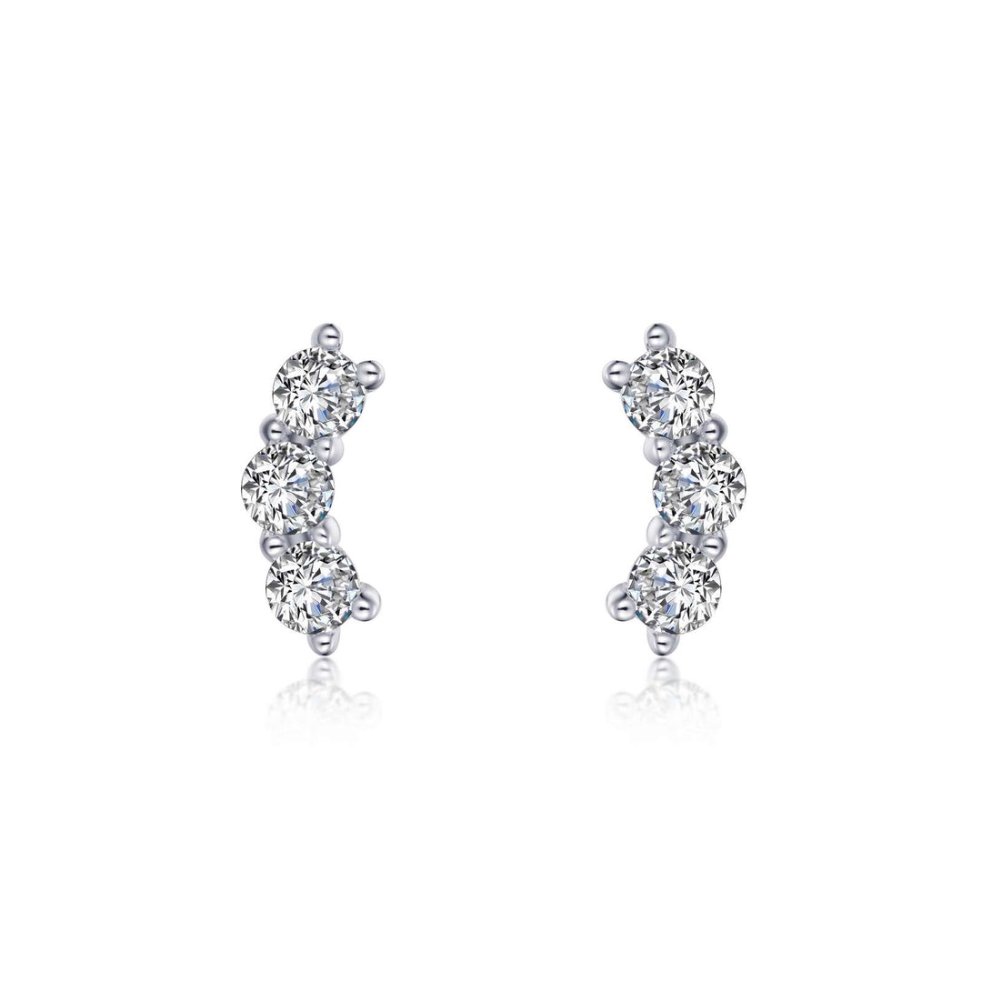 EARRINGS - Lafonn Sterling Silver 3-Stone 1.02cttw Stud Earrings