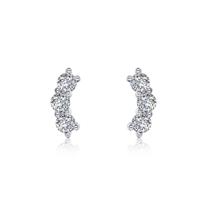 EARRINGS - Lafonn Sterling Silver 3-Stone 1.02cttw Stud Earrings