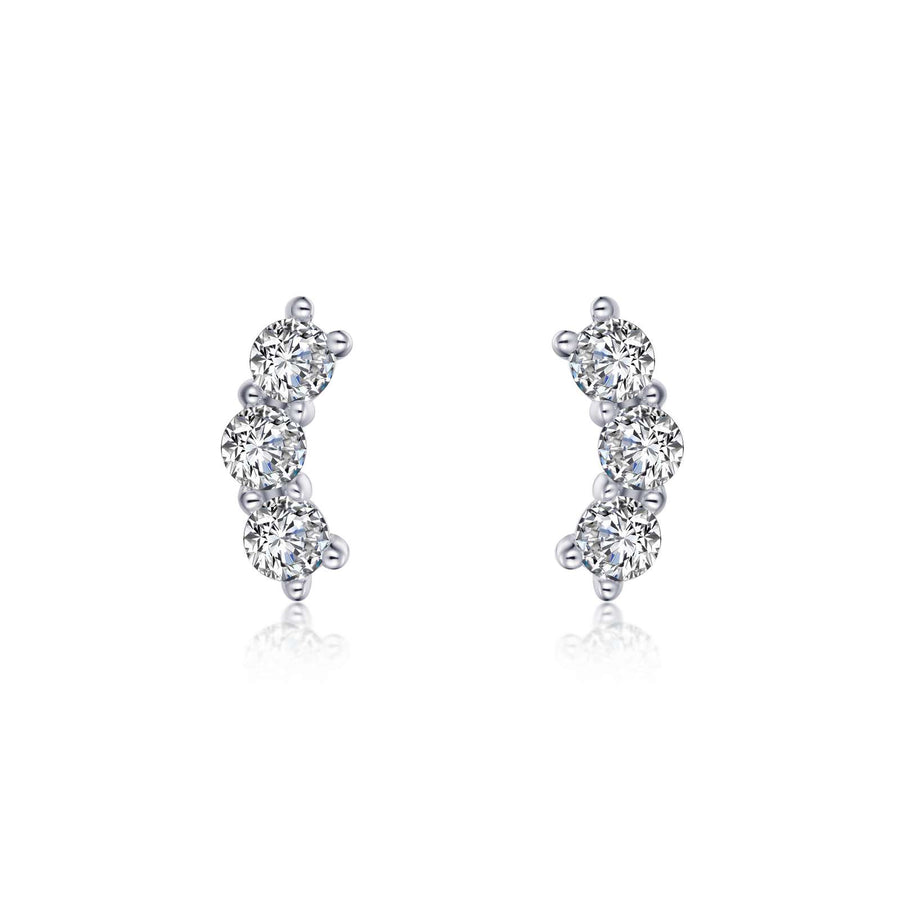 EARRINGS - Lafonn Sterling Silver 3-Stone 1.02cttw Stud Earrings