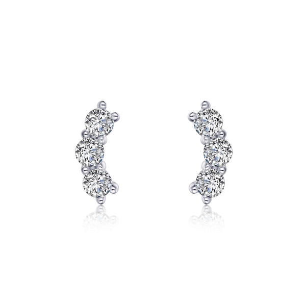 Lafonn Sterling Silver 3-Stone Stud Earrings