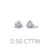 Simulated Diamond Stud Earrings .5 Cttw Sterling Silver