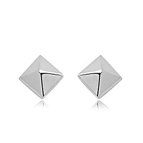 EARRINGS - Sterling Silver 8mm Pyramid Button Stud Earrings