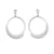 Sterling Silver CZ Open Circle Drop Earrings