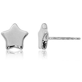 EARRINGS - Sterling Silver Flat 8mm Star Stud Earrings