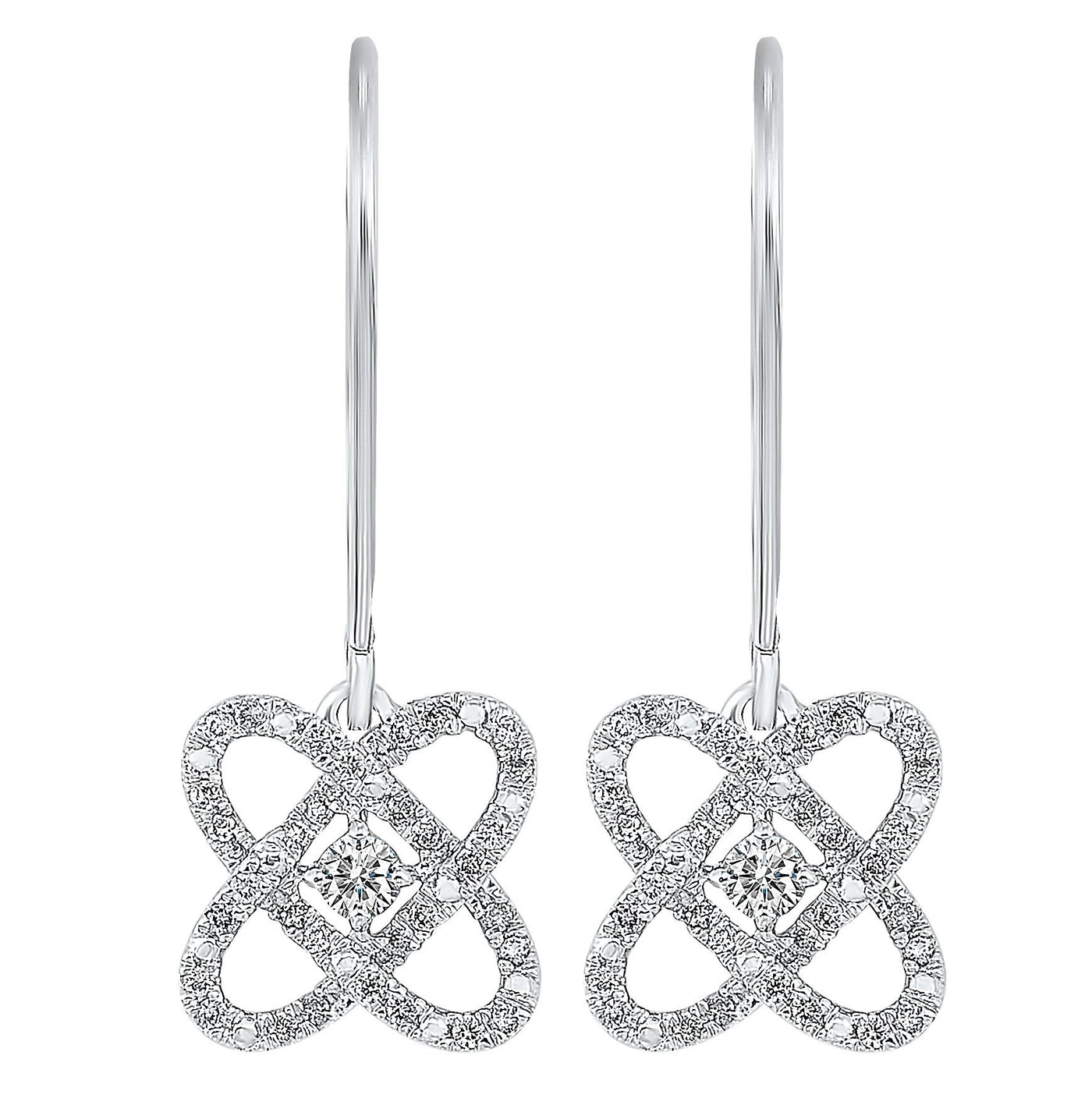 Love's Crossing Sterling Silver Diamond Drop Earrings