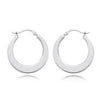 EARRINGS - Sterling Silver Medium Flat Hoops