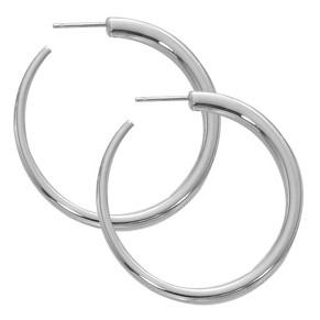EARRINGS - Sterling Silver Medium Hoops With Posts
