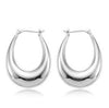 EARRINGS - Sterling Silver Medium Oval Shell Hoops