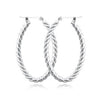 EARRINGS - Sterling Silver Medium Twisted Oval Hoop Earrings