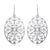 Sterling Silver Oval Floral Center Drop Earrings