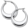 EARRINGS - Sterling Silver Plain Shell Hoop Earrings