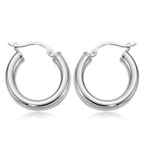 EARRINGS - Sterling Silver Small 18mm Tube Hoop Earrings