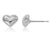 Small Puffed Heart Stud Earrings Sterling Silver 8mm