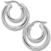 EARRINGS - Sterling Silver Small And Medium Double Tube Hoop Earrings