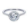 ENGAGEMENT - 1.22cttw Round Halo Diamond Engagement Ring With Pave Set Side Diamonds