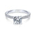 Pave Set Classic Round Diamond Ring .39Cttw 14K White Gold 34A