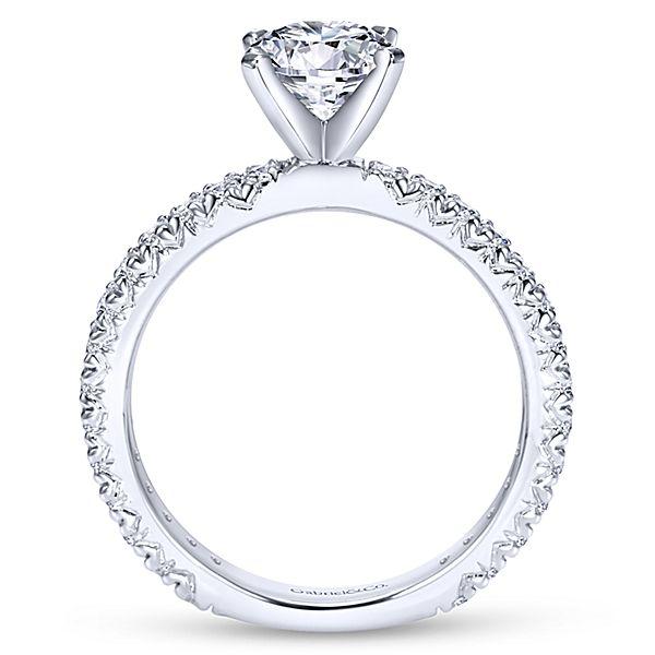 ENGAGEMENT - 1.40cttw Pave Diamond Engagement Ring With 1ct Round Center