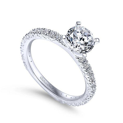 ENGAGEMENT - 1.40cttw Pave Diamond Engagement Ring With 1ct Round Center