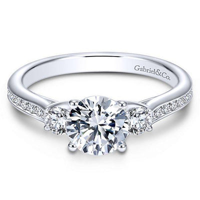 ENGAGEMENT - 1.42cttw 3-Stone Plus Diamond Engagement Ring With Channel Set Side Diamonds