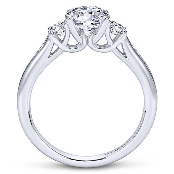 3-Stone Channel Set Side Diamond Ring 14K Gold - Main Image